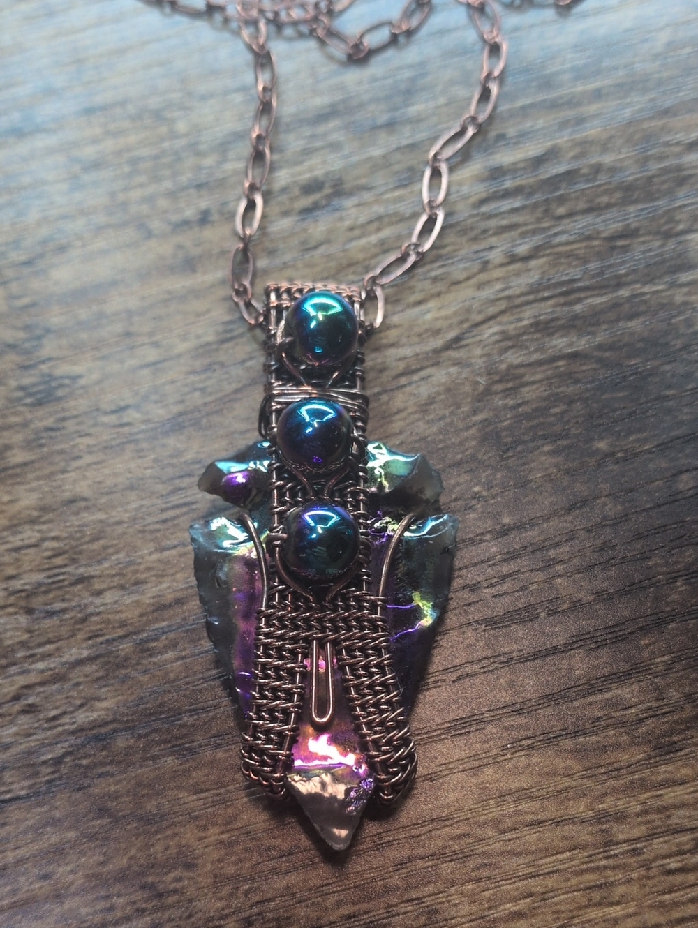 Handcrafted Iridescent Crystal Pendant Necklace - Multicolor